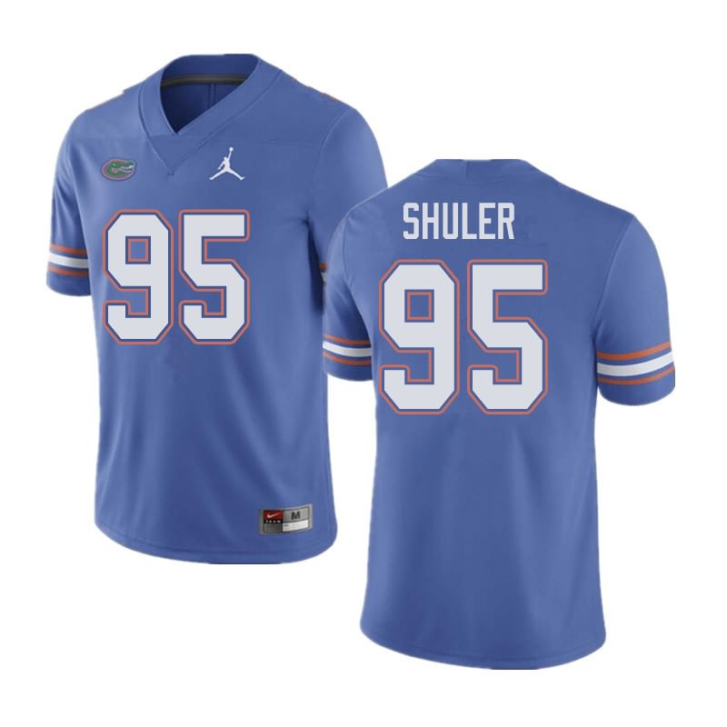 Men's NCAA Florida Gators Adam Shuler #95 Stitched Authentic Jordan Brand Blue College Football Jersey MVD8765XM